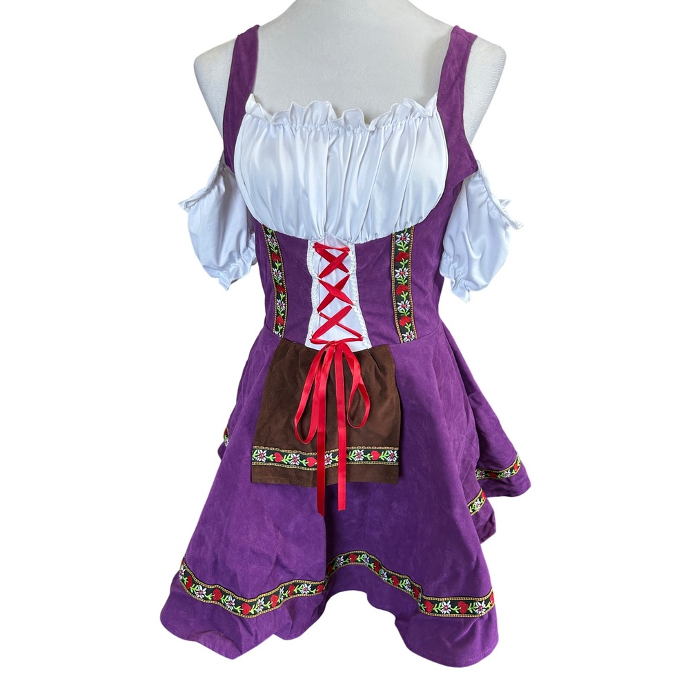 Bavarian Bar Maid Festival Dirndl German Beer Oktoberfest Cosplay Costume Dress